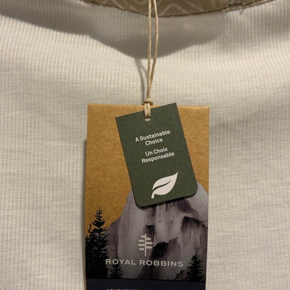 NWT ROYAL ROBBINS Spotless Evolution Short Sleeve Shirt Crème Acadia Sz Medium - Picture 12 of 12